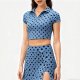 Blue Polka Dot Polo Set
